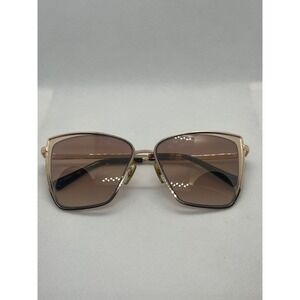 DIFF Eyewear Becky Rose Gold Cat Eye Sunglasses Gradient Brown Lenses